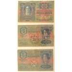1902-1920. 36db-os Korona bankjegy tétel mind felülbélyegzéssel vagy bélyeggel ellátva...