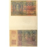 1902-1920. 36db-os Korona bankjegy tétel mind felülbélyegzéssel vagy bélyeggel ellátva...