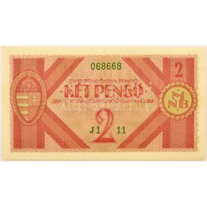1938. 2P J1 11 068668 Tervezet, nem került forgalomba, MINTA perforációval T:AU / Hungary 1938. 2 Pengő ...