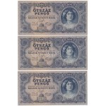 1945. 500P (10x) sorszámkövetők K 106 0307343 - K 106 0307352 T:AU / Hungary 1945. 500 Pengő (10x...