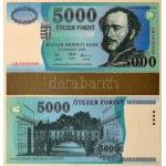 ~1995. 19 darabos (ebből 18 darab különböző), az új forint bankjegytervezeteiből álló tétel, 100-200-500-1000-2000-5000...