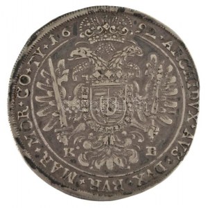 1692K-B Tallér Ag I. Lipót Körmöcbánya (28,34g) T:VF patina / Hungary 1692K-B Thaler Ag Leopold I Kremnitz (28,34g...