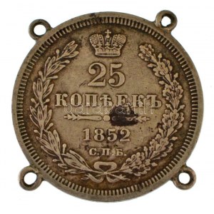 Orosz Birodalom 1852. 25k Ag (5,29g) fülekkel, kapszulában T:VF Russian Empire 1852. 25 Kopeks Ag (5,29g...