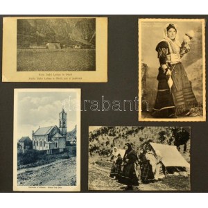 ALBÁNIA - képeslap gyűjtemény (138 db) főleg népviseletes motívum lapokkal, népművészet, katonák...