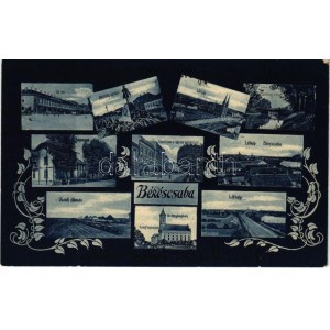1912 Békéscsaba, Fő tér, Kossuth szobor, selyemgyár, vasútállomás, Vasút utca, Városi színház, Evangélikus nagytemplom...