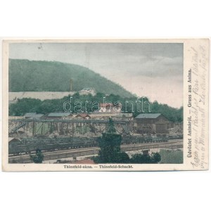 1905 Anina, Stájerlakanina, Steierdorf, Staier; Thinnfeld akna, iparvasút, gőzmozdony, vonat. Hollschütz F. kiadása ...