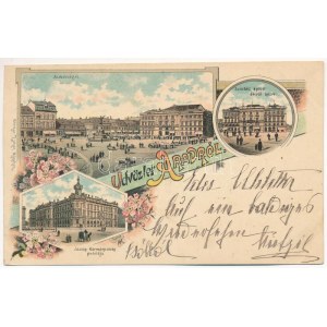 1898 (Vorläufer) Arad, Szabadság tér, színház épület délről nézve, Jószágkormányzóság palotája / square, theatre...