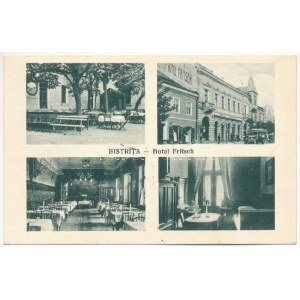 1940 Beszterce, Bistritz, Bistrita; Fritsch szálloda és belseje, kert, autóbusz / hotel and interiors, garden, bus + ...
