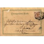 1899 (Vorläufer) Karlovy Vary, Karlsbad; Zum Brunnen / Jewish spa guests. Judaica Art Nouveau, floral, litho (r...