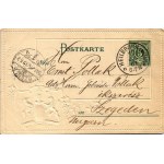 1901 Heilbronn. Art Nouveau, floral embossed montage with coat of arms (EK)