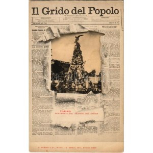 1902 Torino, Turin; Monumento del Traforo del Freius - Il Grido del Popolo, Periodico Socialista. G. Modiano e Co. ...