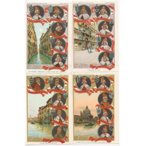 Venezia - Ed I Suoi 120 Dogi / The doges of Venice; a set of 24 unused lithographic postcards ...