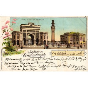 1898 (Vorläufer) Constantinople, Istanbul; Porte et Tour du Séraskérat / Beyazit tower and gate. R...