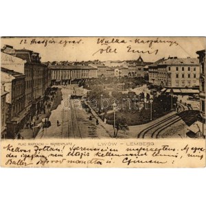 1900 Lviv, Lwów, Lemberg; Plac Maryacki / Marienplatz / square (EK)