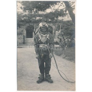 Osztrák-Magyar Haditengerészet búvárja teljes felszerelésben / K.u.K. Kriegsmarine Taucher Ausrüstung / Austro...