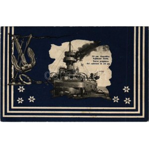 1909 K.u.K. Kriegsmarine 24 cm Geschütz Achterer Turm / Osztrák-magyar haditengerészet hadihajójának 24 cm-es lövege...