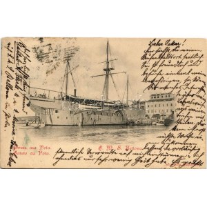 1901 Pola, SMS Bellona az Osztrák-Magyar Haditengerészet uszály laktanyája (ex SMS Kaiser) / K.u.K...