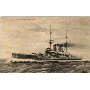 SMS Erzherzog Franz Ferdinand az Osztrák-Magyar Haditengerészet Radetzky-osztályú csatahajója / K.u.K. Kriegsmarine ...