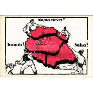Jamais! / No, no, never! / Soha! Fiume. Pátria rt. / Hungarian irredenta propaganda s: Hollós (EK)