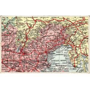 Postkarte des südlichen ( Ital.-Österr.-Ungar.) Kriegsschauplatzes Nr. 1. / Első világháborús déli hadszíntér térképe ...