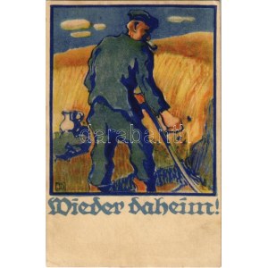 Wieder Daheim! Kriegsgefangenen Heimkehrkarte No. 5. Kirchl. Kriegshilfe Paderborn / WWI German military...