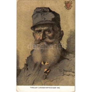 Tiroler Landesverteidiger 1915. Offizielle Karte für Rotes Kreuz, Kreigsfürsorgeamt Kriegshilfsbüro Nr. 186. ...
