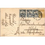 1914 Üdvözlet a Krampusztól! / Greetings from the Krampus with birch. Emb. litho (fl)