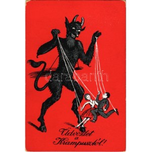 Üdvözlet a Krampusztól! / Krampus as puppet master (kopott sarkak / worn corners)