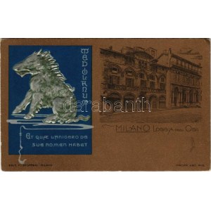 1902 Milano, Milan; Loggia degli Osii. Emb. litho - Kézdi-Kovács László festőművésznek címzett levél (EK...