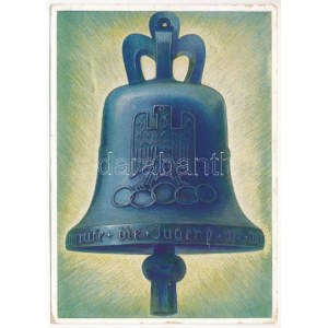 1936 Werbe-Postkarte Nr. 1. für die Olympischen Spiele / 1936. évi nyári olimpiai játékok / 1936 Summer Olympics + So...