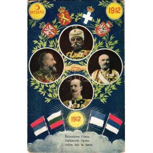 1912 Balkanski Savez / L'union fait la force / Balkan League: Nicholas I of Montenegro, Peter I of Serbia...
