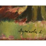 Agricola Lídia (1914-1994): Erdélyi táj. Olaj, vászon, jelzett, fa keretben, 47×39 cm / Lydia Agricola (1914-1984)...