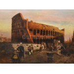 Robert Kronabetter Alott (1850 - 1910): A római Colosseum. Olaj, vászon. Jelzett. Restaurált...