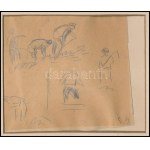 Iványi-Grünwald Béla (1867-1940): Aratási tanulmány. Ceruza, papír, jelezve jobbra lent: G B...
