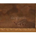 Viski János (1891-1987): Női portré. Olaj, vászon, jelzett. Apró felületi sérüléssel. Dekoratív, sérült fa keretben...