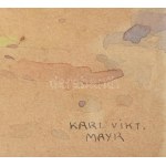 Karl Viktor Mayr (1882-1974) Ragusa 1910. Akvarell, papír. Jelzett, dekoratív üvegezett keretben 27x19 cm / Watercolor...