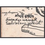 Kádár Béla (1877-1956): Falusi jelenet. Tus, papír, jelzett. Nagy Béla (1882-1962) százados...