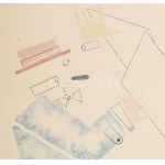 Vlagyimir Lebedev (1891-1967): Konstruktív szivarozó. Tus, akvarell, papír. Jelzés nélkül. Paszpartuban. 30x21,5 cm ...