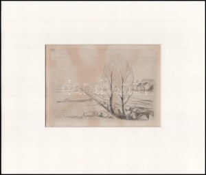 Edvard Munch (1863-1944): Tájkép (Landschaft). Rézkarc, papír, jelzés nélkül. Paszpartuban. Megjelent: Hermann Struck...