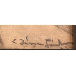 Józsa Sándor (1910-1989): Önarckép, 1930. Szén, papír, jelezve jobbra lent, üvegezett fakeretben, 24×31 cm ...