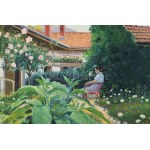 Erdélyi Béla (1891-1955): Hölgy virágok közt (Jakula Kálmánné, Neumayer Mária. Jakula Kálmán...