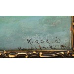 Korda Vince (1897-1979): Rómaifürdő, 1920-as évek. Olaj, karton, sérült. Kelezve jobbra lent. Dekoratív...
