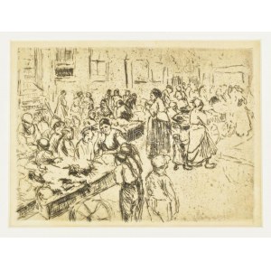 Liebermann, Max (1847-1935): Amsterdami zsidónegyed (Das Judenviertel in Amsterdam). Rézkarc, papír, jelzés nélkül...