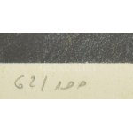 Ruzicskay György (1896-1993): Hajnal. Színezett algráfia, papír, jelzett. Számozott (62/100). Üvegezett fakeretben...