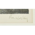Ruzicskay György (1896-1993): Hajnal. Színezett algráfia, papír, jelzett. Számozott (62/100). Üvegezett fakeretben...