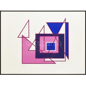 Mario Radice (1898-1987): Geometrikus kompozíció. Szitanyomat, papír. Jelzett. Számozott (67/100). Üvegezett keretben...