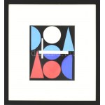 Auguste Herbin (1882-1960): Geometrikus kompozíció (cím nélkül). Szitanyomat, papír, jelzés nélkül...