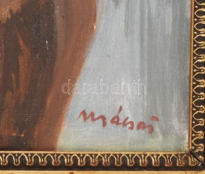 Mácsai István (1922- 2005): Csendélet. Olaj, vászon, jelezve jobbra lent, hátoldalán Képcsarnok Vállalat cimkéjével...