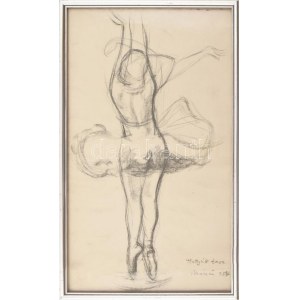 Mácsai István (1922-2005): Hattyúk tava, 1957. Ceruza, papír. jelzett. Proveniencia: Ury Ibolya (1924-2009)...