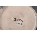 Bod Éva (1924-2004): Színes, csurgatott mázas váza. Nagy méretű, jelzett, hibátlan, d: 28 cm...